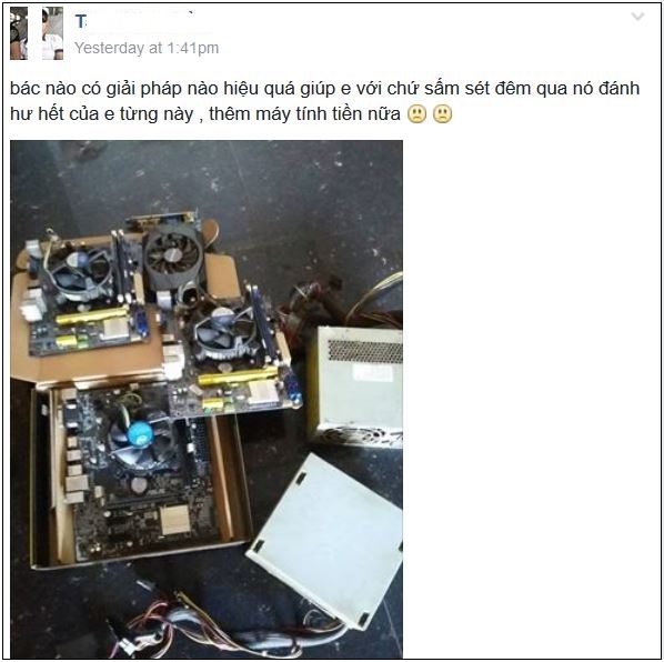 Phòng chống sét cho tiệm NET - Chống sét thiên Long